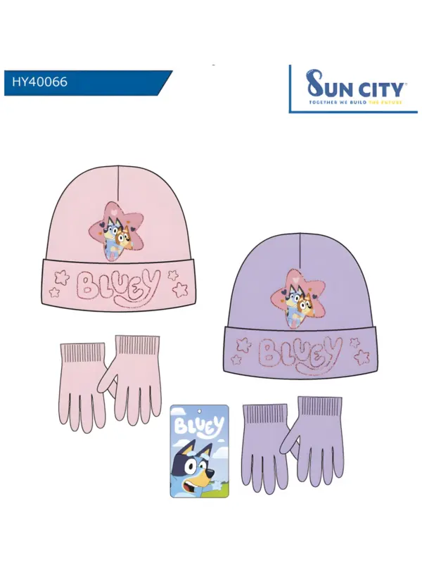 Hy40066 Gorro+Guantes Bluey Sun City