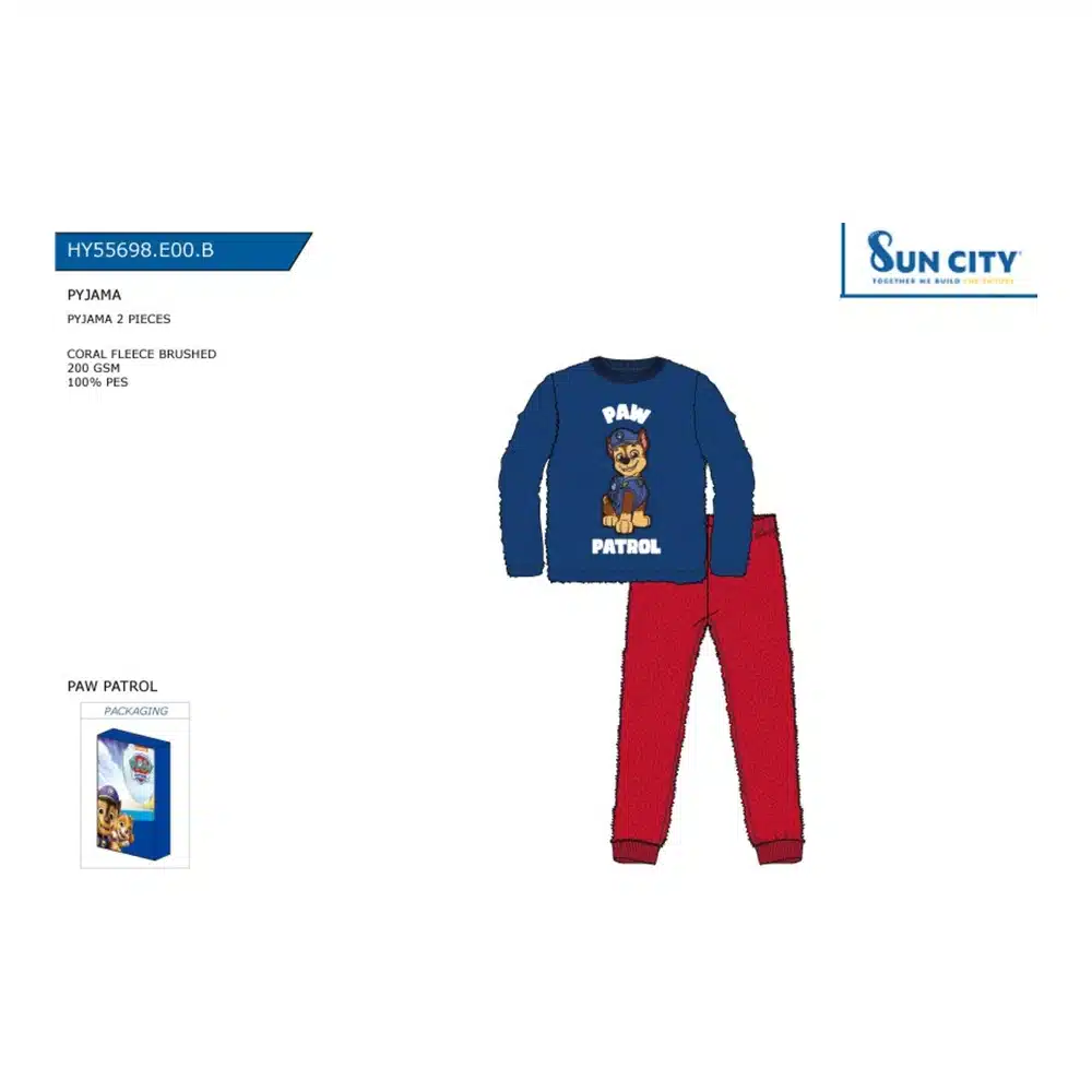 Hy55698 Pijama Coralina Niño Paw Patrol