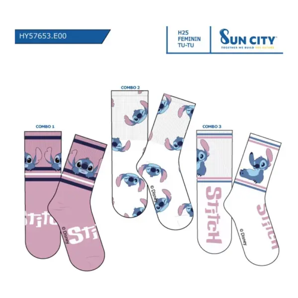 Hy57653 Calcetin Lilo Sun City Pack 3