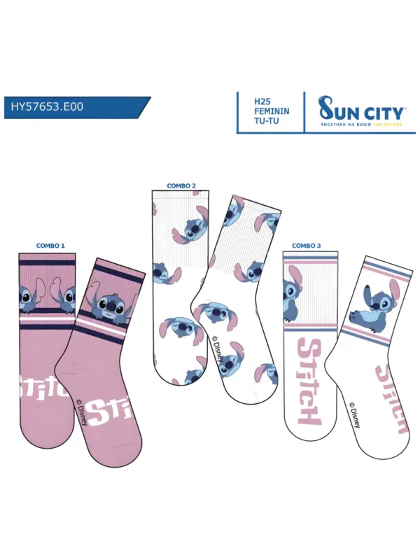 Hy57653 Calcetin Lilo Sun City Pack 3