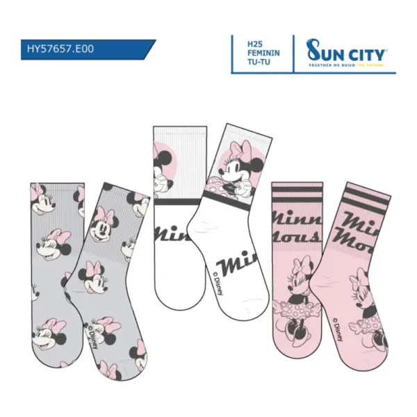 Hy57657 Calcetines Minnie Sun City Pack 3
