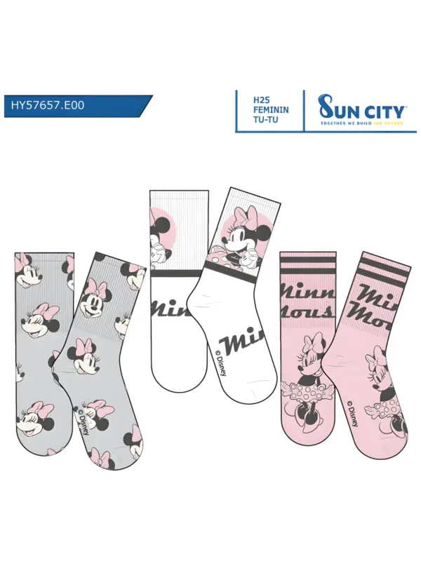 Hy57657 Calcetines Minnie Sun City Pack 3