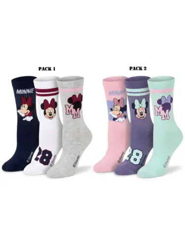Zh06001 Pack 3 Calcetines Deporte Minnie Sun City