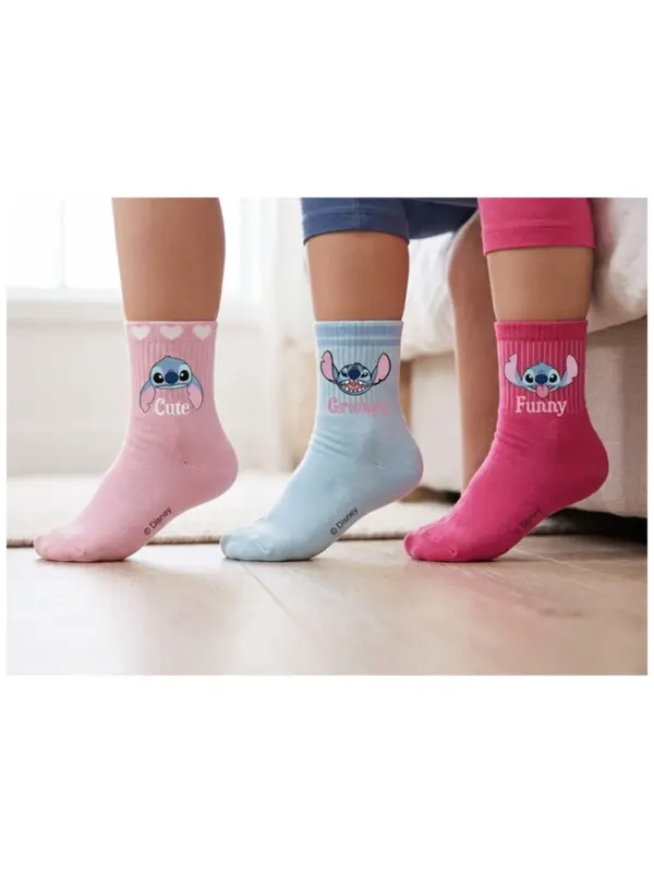 Zh06022 Pack 3 Calcetines Deporte Lilo & Stitch Surtido 2 Su
