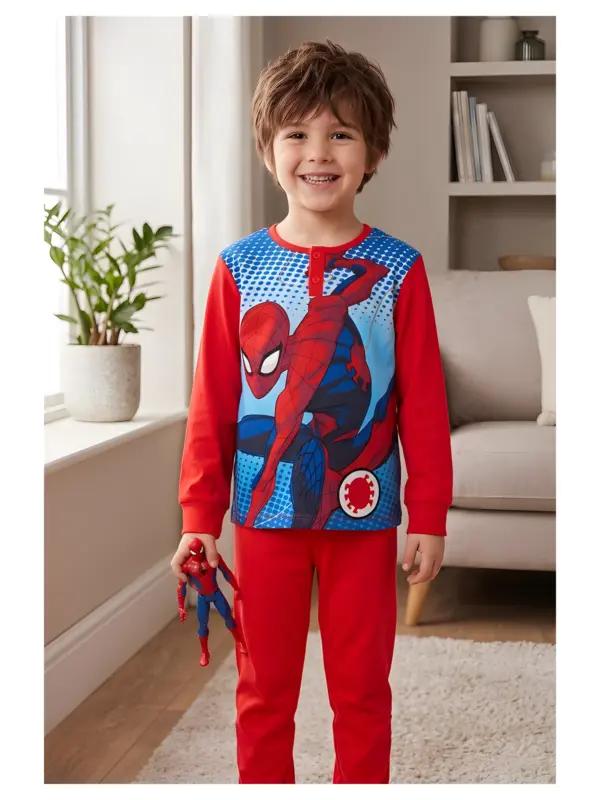 Zh20163 Pijama Largo Interlock Spiderman Caja