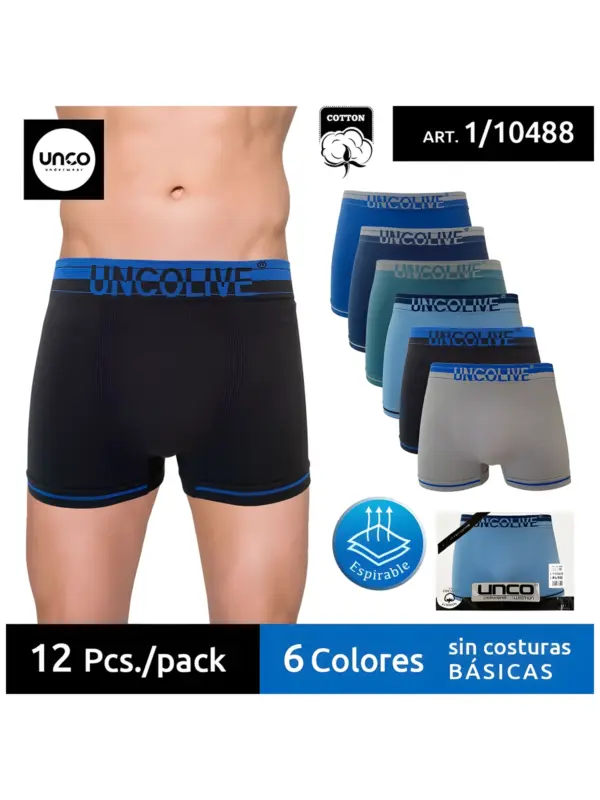 Boxer Algodon sin Costuras Unco 10488 Pack 12