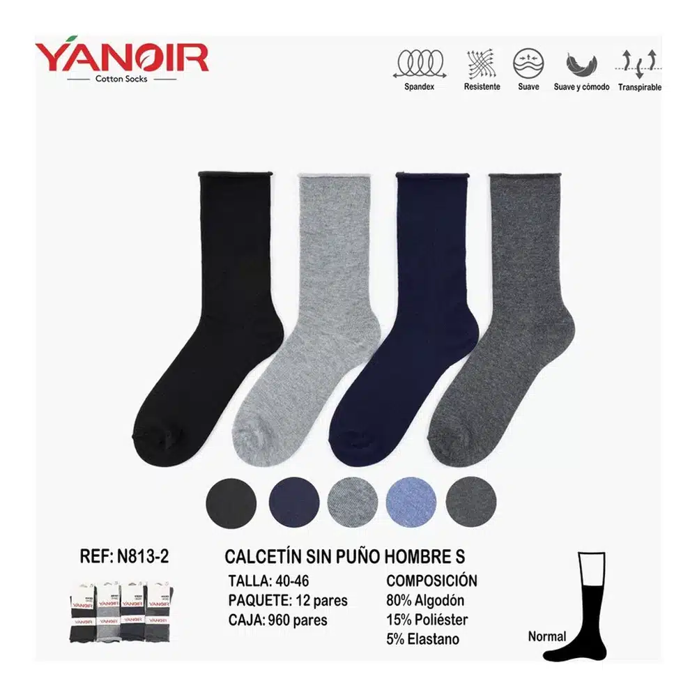 N813 Calcetin Yanoir sin Puño 12 Unidades - Imagen 6
