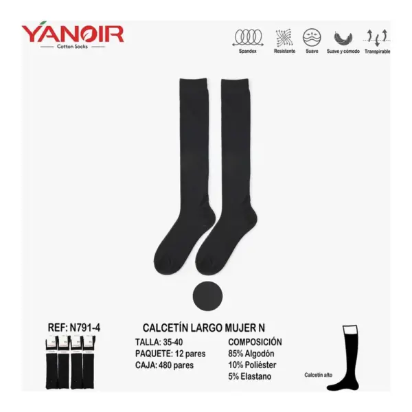 N791 Calcetin Largo Yanoir Pack 12