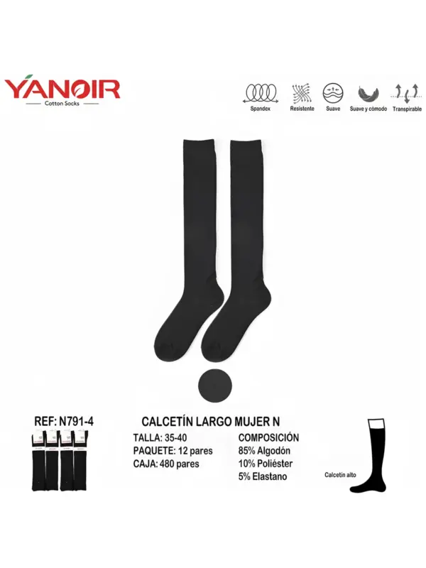 N791 Calcetin Largo Yanoir Pack 12