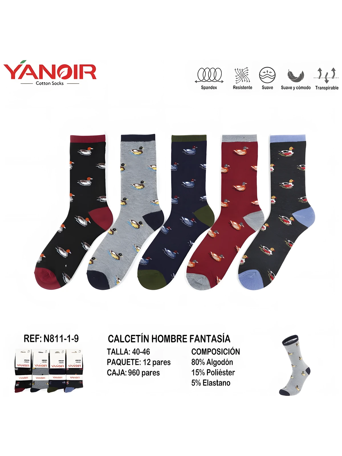 N811 Calcetin Fantasia Hombre - Imagen 5