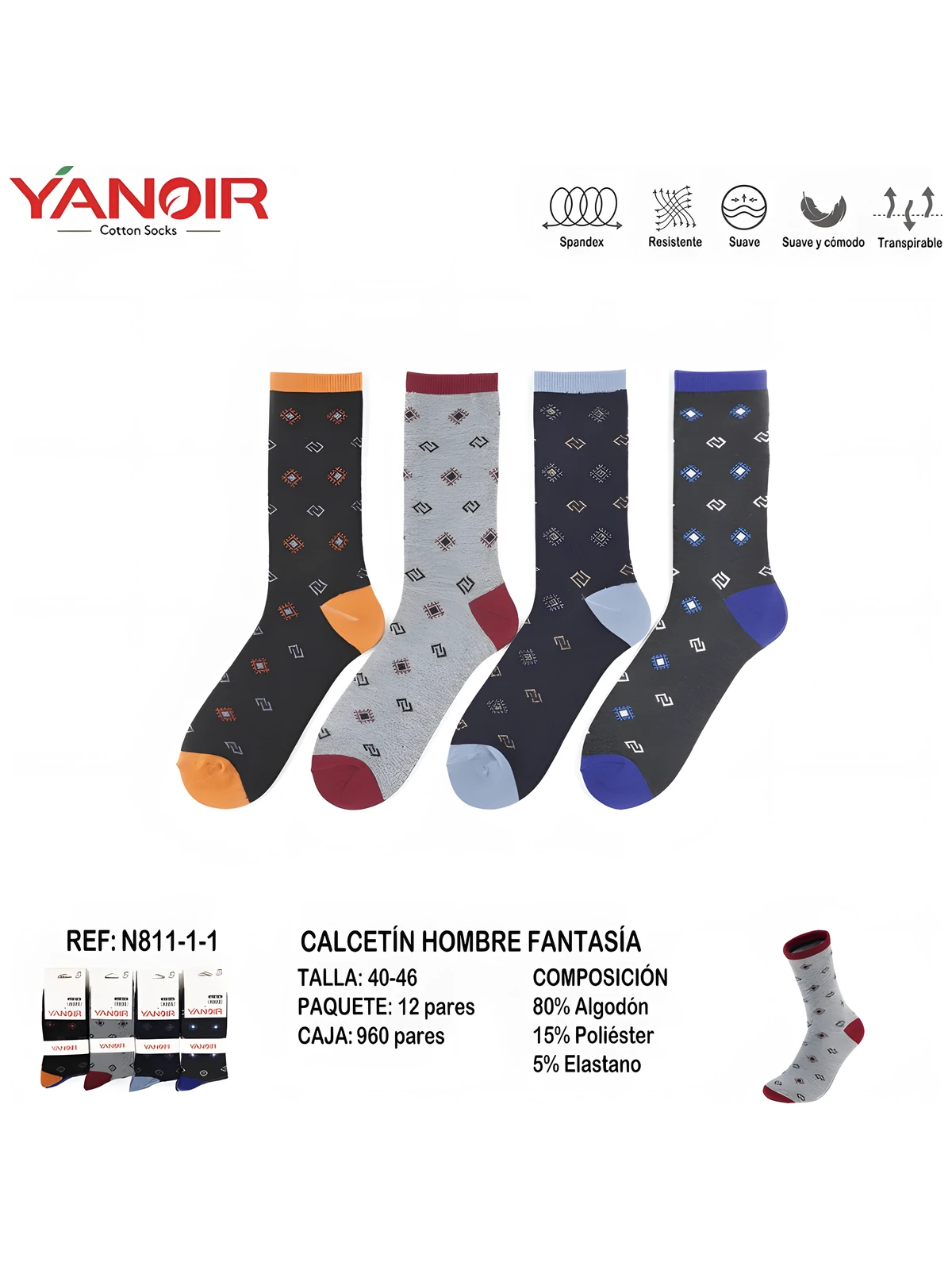 N811 Calcetin Fantasia Hombre - Imagen 6