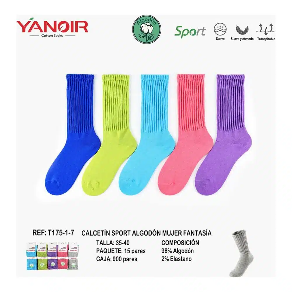 T175 Calcetin Yanoir 35-40 Pack 15 - Imagen 2