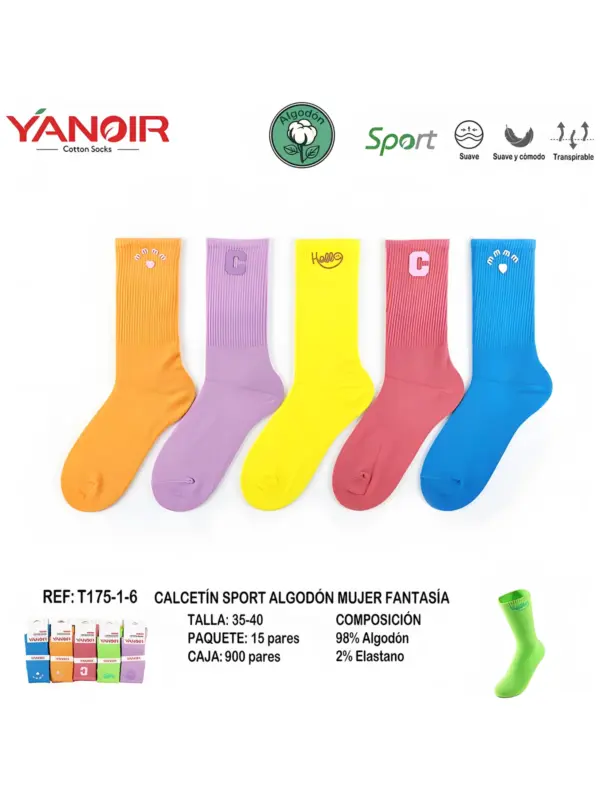 T175 Calcetin Yanoir 35-40 Pack 15