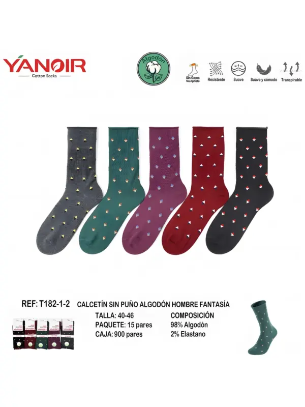 T182 - Calcetin sin Goma Yanoir 40-46 Pack 15