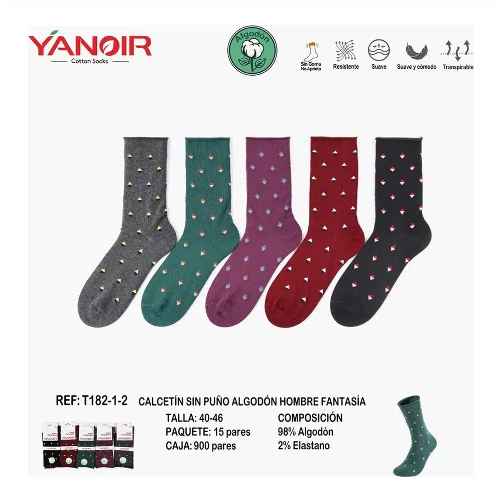 T182 - Calcetin sin Goma Yanoir 40-46 Pack 15
