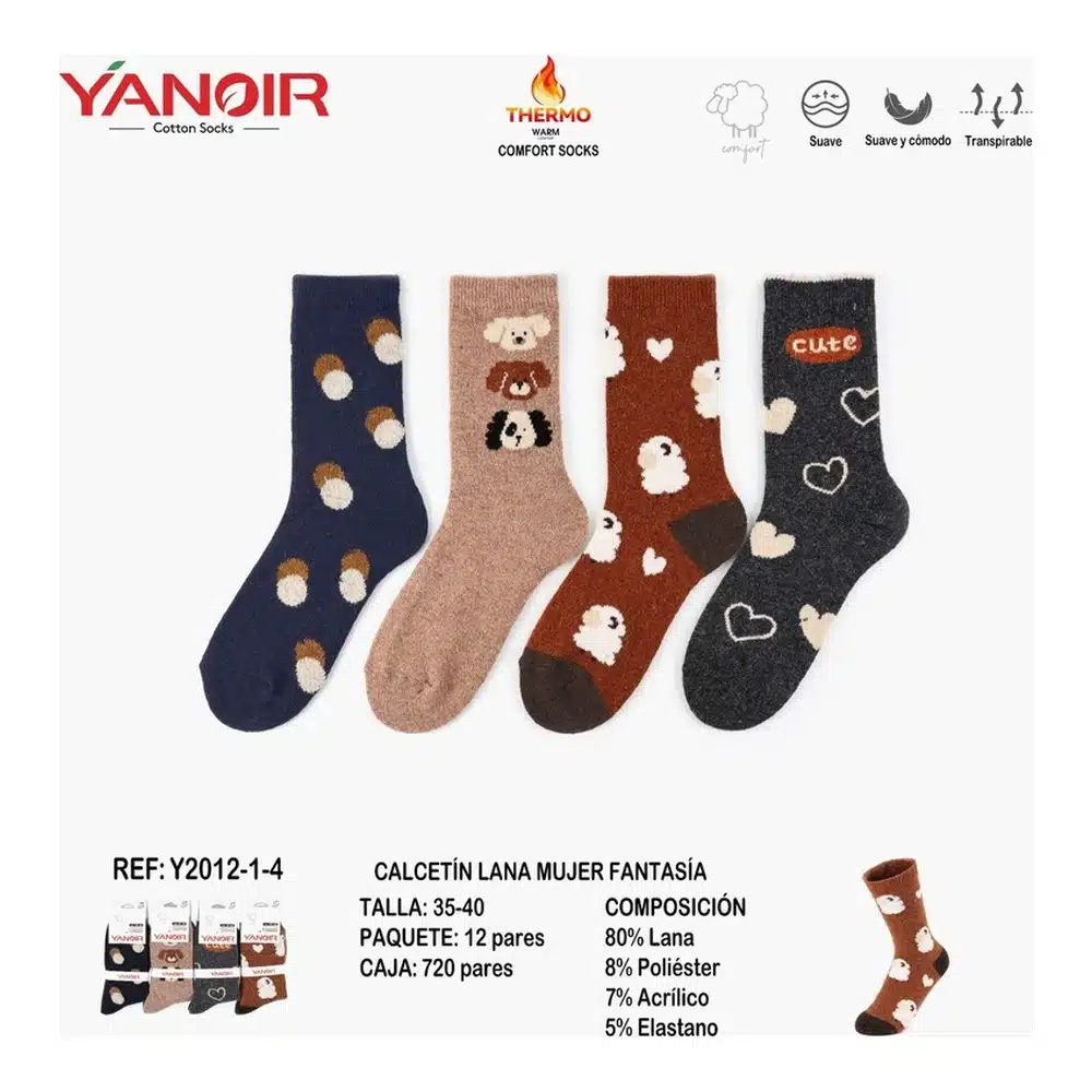 Y2012 Calcetin Lana Yanoir Pack 12 - Imagen 4